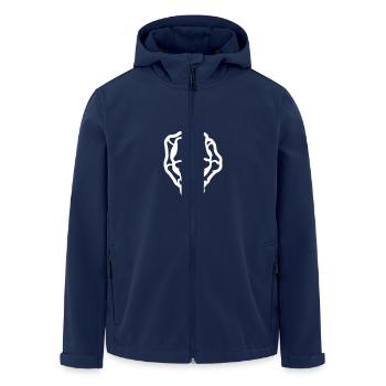Skelett Mittelfinger Hand - Recycelte Männer Softshell-Jacke von Stanley/Stella - Navy - Vorne - AI Model Male 185 light (185cm)