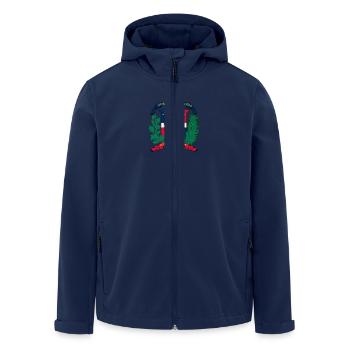 National coat of arms of the Dominican Republic - Men’s Recycled Softshell Jacket by Stanley/Stella - navy - Front - AI Model Male 185 light (185cm)