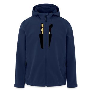 Pen - Brush - Ruler - Men’s Recycled Softshell Jacket by Stanley/Stella - navy - Front - AI Model Male 185 light (185cm)