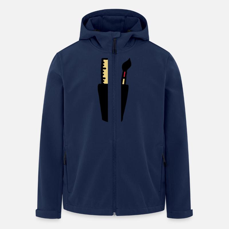 Pen - Brosse - Règle - Veste softshell homme en polyester recyclé Stanley/Stella - marine