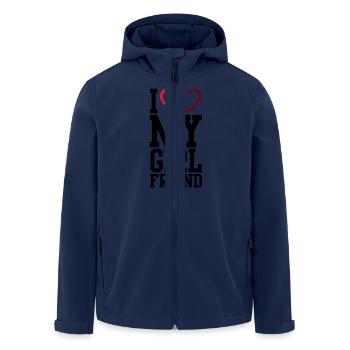 I love my Girlfriend - Men’s Recycled Softshell Jacket by Stanley/Stella - navy - Front - AI Model Male 185 light (185cm)