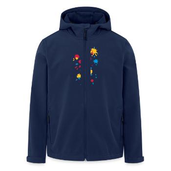 Farbspritzer, Paintball, Farbe, Spritzer, Graffiti - Recycelte Männer Softshell-Jacke von Stanley/Stella - Navy - Vorne - AI Model Male 185 light (185cm)