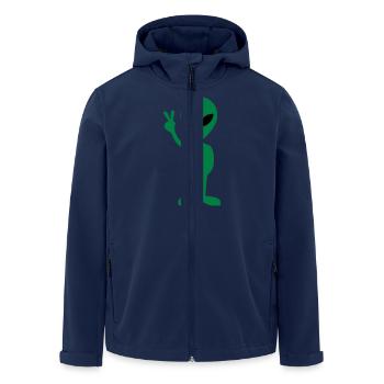 Alien Peace - Men’s Recycled Softshell Jacket by Stanley/Stella - navy - Front - AI Model Male 185 light (185cm)