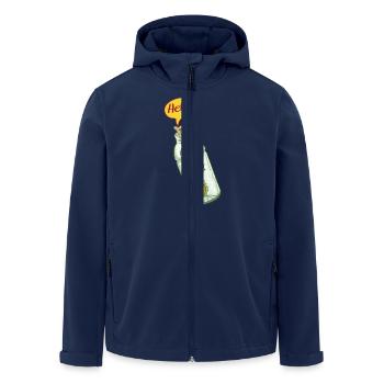 Seahorse trapped in plastic bottle asking for help - Men’s Recycled Softshell Jacket by Stanley/Stella - navy - Front - AI Model Male 185 light (185cm)