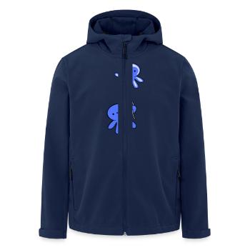 pieuvre tenant ballon mignon enfant heureux bande dessinée - Veste softshell homme en polyester recyclé Stanley/Stella - marine - Devant - AI Model Male 185 light (185cm)