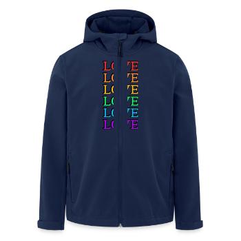 Love 6 rainbow colors gay pride - Men’s Recycled Softshell Jacket by Stanley/Stella - navy - Front - AI Model Male 185 light (185cm)