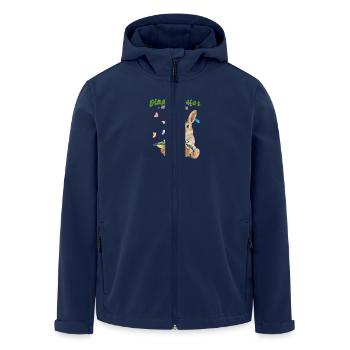 Happy Easter - Hase mit Osternest - Recycelte Männer Softshell-Jacke von Stanley/Stella - Navy - Vorne - AI Model Male 185 light (185cm)