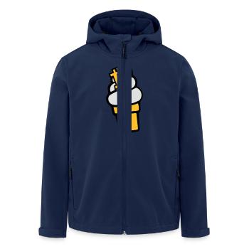 Bitcoin-Cream - Men’s Recycled Softshell Jacket by Stanley/Stella - navy - Front - AI Model Male 185 light (185cm)