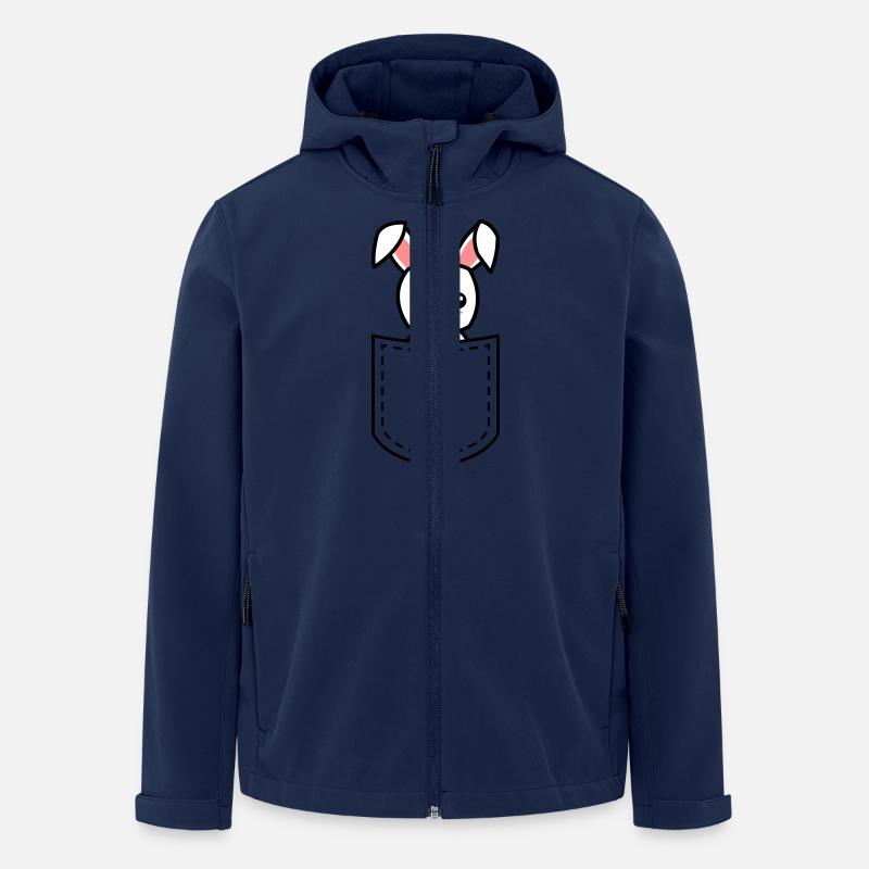 lapin dans une poche - Veste softshell homme en polyester recyclé Stanley/Stella - marine
