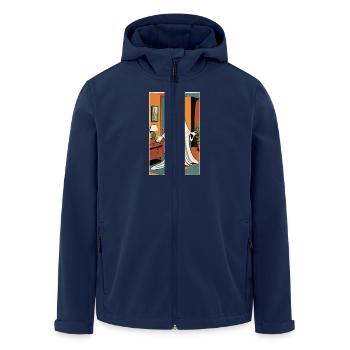 Gespenst | Halloween | gruselig | Horror - Recycelte Männer Softshell-Jacke von Stanley/Stella - Navy - Vorne - AI Model Male 185 light (185cm)