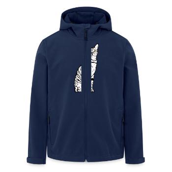 Cat White White Cats Kitten cute - Men’s Recycled Softshell Jacket by Stanley/Stella - navy - Front - AI Model Male 185 light (185cm)
