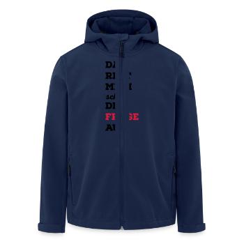 lustig - Recycelte Männer Softshell-Jacke von Stanley/Stella - Navy - Vorne - AI Model Male 185 light (185cm)