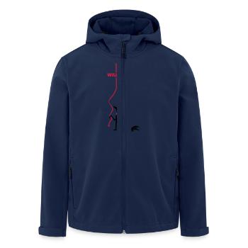 willst du? - Recycelte Männer Softshell-Jacke von Stanley/Stella - Navy - Vorne - AI Model Male 185 light (185cm)