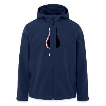 Leuchtkatze pink - Recycelte Männer Softshell-Jacke von Stanley/Stella - Navy - Vorne - AI Model Male 185 light (185cm)