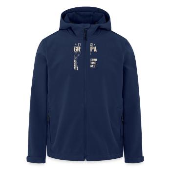 Ich bin Papa Opa & Veteran Vatertag Papa Opa - Recycelte Männer Softshell-Jacke von Stanley/Stella - Navy - Vorne - AI Model Male 185 light (185cm)
