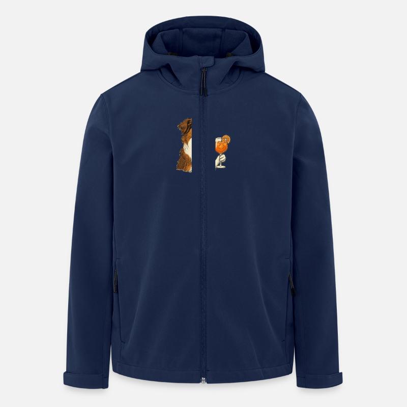 Dog days & Orange Vibes - Men’s Recycled Softshell Jacket by Stanley/Stella - navy