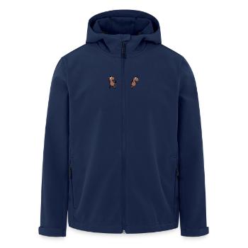 Halbkugelversuch Otto von Guericke - Recycelte Männer Softshell-Jacke von Stanley/Stella - Navy - Vorne - AI Model Male 185 light (185cm)