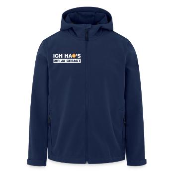 Bitcoin Ich hab's dir ja gesagt B lustige Sprüche - Recycelte Männer Softshell-Jacke von Stanley/Stella - Navy - Vorne - AI Model Male 185 light (185cm)