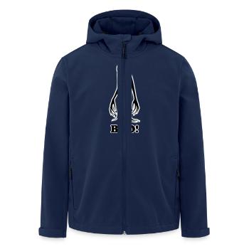 Creepy shadow figure illustration - Boo! Design - Men’s Recycled Softshell Jacket by Stanley/Stella - navy - Front - AI Model Male 185 light (185cm)
