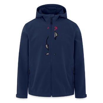 greyman_take_care_3c - Men’s Recycled Softshell Jacket by Stanley/Stella - navy - Front - AI Model Male 185 light (185cm)