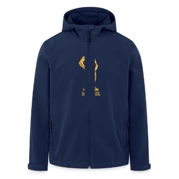 Manneken pis Brüssel gold - Recycelte Männer Softshell-Jacke von Stanley/Stella - Navy - Vorne - AI Model Male 185 light (185cm)