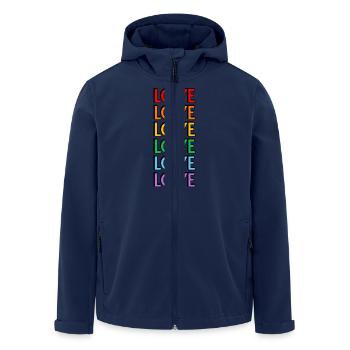 Liebe 6 Regenbogenfarben Gay Pride - Recycelte Männer Softshell-Jacke von Stanley/Stella - Navy - Vorne - AI Model Male 185 light (185cm)