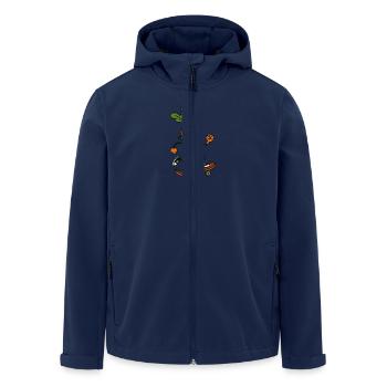 Kickflip-Karotte: Die coole Knolle auf Rollen - Recycelte Männer Softshell-Jacke von Stanley/Stella - Navy - Vorne - AI Model Male 185 light (185cm)