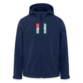 BIRTHDAY,HAPPY BIRTHDAY,HAPPY BIRTHDAY - Men’s Recycled Softshell Jacket by Stanley/Stella - navy - Front - AI Model Male 185 light (185cm)