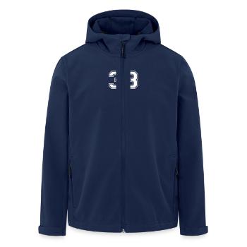 33 - Men’s Recycled Softshell Jacket by Stanley/Stella - navy - Front - AI Model Male 185 light (185cm)