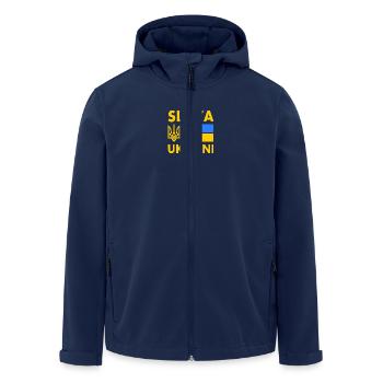 Slava ukraini - Men’s Recycled Softshell Jacket by Stanley/Stella - navy - Front - AI Model Male 185 light (185cm)