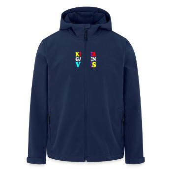 kindergarten vibes - Men’s Recycled Softshell Jacket by Stanley/Stella - navy - Front - AI Model Male 185 light (185cm)