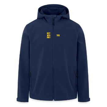No peace without justice for ukraine - Men’s Recycled Softshell Jacket by Stanley/Stella - navy - Front - AI Model Male 185 light (185cm)
