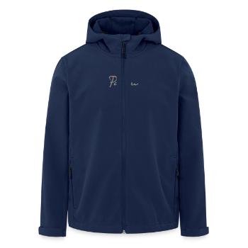 PAPOU. PAPA. FÊTE DES PÈRES. BONNE FÊTE PAPA - Veste softshell homme en polyester recyclé Stanley/Stella - marine - Devant - AI Model Male 185 light (185cm)