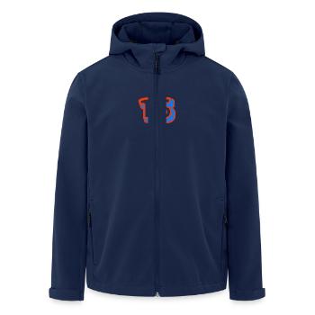 15. 15 JAHRE. 15-JÄHRIGES JUBILÄUM. 15-JÄHRIGES JUBILÄUM. - Recycelte Männer Softshell-Jacke von Stanley/Stella - Navy - Vorne - AI Model Male 185 light (185cm)