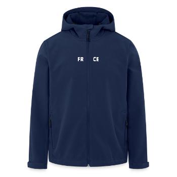 France - Recycelte Männer Softshell-Jacke von Stanley/Stella - Navy - Vorne - AI Model Male 185 light (185cm)