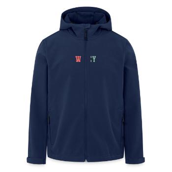 Retro Wifey Matching Couple Wedding Party Marriage - Men’s Recycled Softshell Jacket by Stanley/Stella - navy - Front - AI Model Male 185 light (185cm)