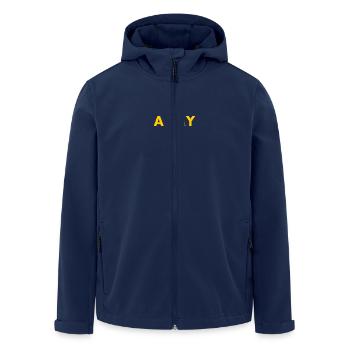 Army - Recycelte Männer Softshell-Jacke von Stanley/Stella - Navy - Vorne - AI Model Male 185 light (185cm)
