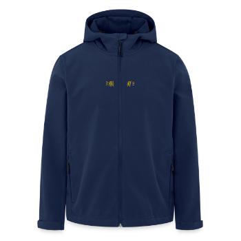JAHRESTAG. ALLES GUTE ZUM GEBURTSTAG. ALLES GUTE ZUM GEBURTSTAG. - Recycelte Männer Softshell-Jacke von Stanley/Stella - Navy - Vorne - AI Model Male 185 light (185cm)