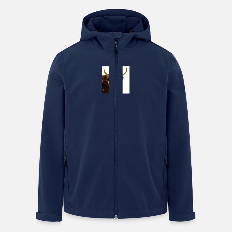 taureau de camargue - Veste softshell homme en polyester recyclé Stanley/Stella - marine