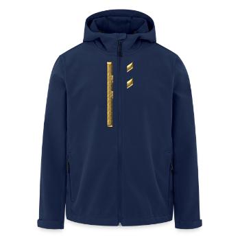 Rune Fehu - Glück, Wohlstand, innere Kraft & Fülle - Recycelte Männer Softshell-Jacke von Stanley/Stella - Navy - Vorne - AI Model Male 185 light (185cm)
