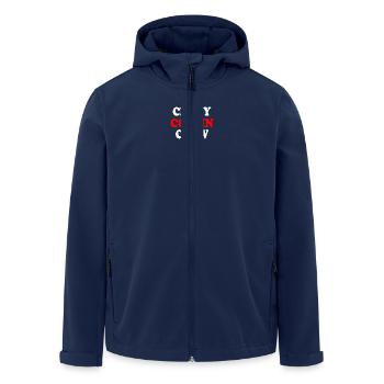 Crazy cousin crew - Men’s Recycled Softshell Jacket by Stanley/Stella - navy - Front - AI Model Male 185 light (185cm)