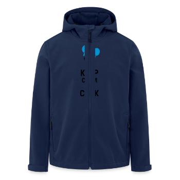 Cook with Moustache - Men’s Recycled Softshell Jacket by Stanley/Stella - navy - Front - AI Model Male 185 light (185cm)