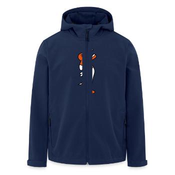 Chien en colère criant vers le haut aboyant bruyamment - Veste softshell homme en polyester recyclé Stanley/Stella - marine - Devant - AI Model Male 185 light (185cm)