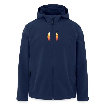 Cute penguin at sunset, enchanting - Men’s Recycled Softshell Jacket by Stanley/Stella - navy - Front - AI Model Male 185 light (185cm)