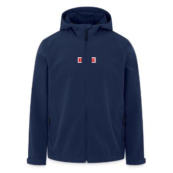 Hopp schwiiz - Recycelte Männer Softshell-Jacke von Stanley/Stella - Navy - Vorne - AI Model Male 185 light (185cm)
