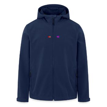 God is love - Men’s Recycled Softshell Jacket by Stanley/Stella - navy - Front - AI Model Male 185 light (185cm)