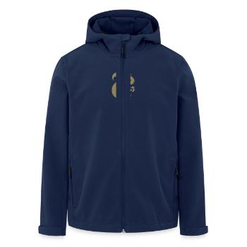 Minimalistische Eichhörnchen Silhouette mit Nuss - Recycelte Männer Softshell-Jacke von Stanley/Stella - Navy - Vorne - AI Model Male 185 light (185cm)