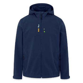 Honey bee at work: bloom pollination design - Men’s Recycled Softshell Jacket by Stanley/Stella - navy - Front - AI Model Male 185 light (185cm)