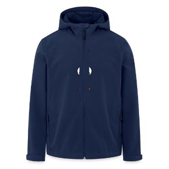 L’oiseau a l’air drôle, agacé, fatigué, en colère, frustré - Veste softshell homme en polyester recyclé Stanley/Stella - marine - Devant - AI Model Male 185 light (185cm)