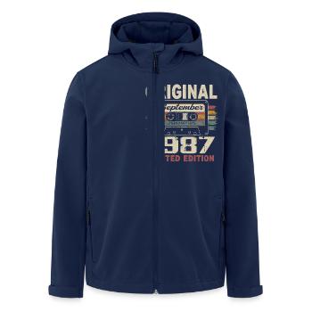 September 1987 Birthday, born in September 1987 - Men’s Recycled Softshell Jacket by Stanley/Stella - navy - Front - AI Model Male 185 light (185cm)